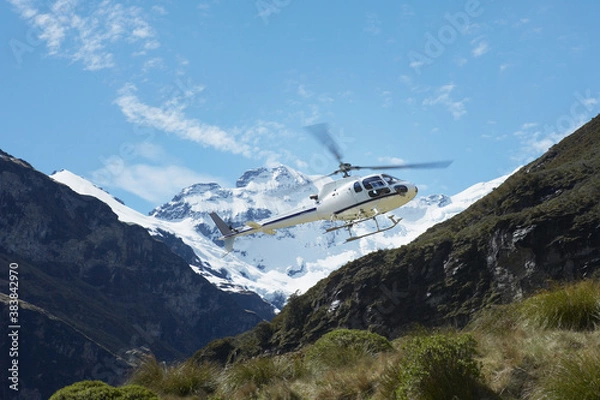 Fototapeta Helicopter Over Mountains