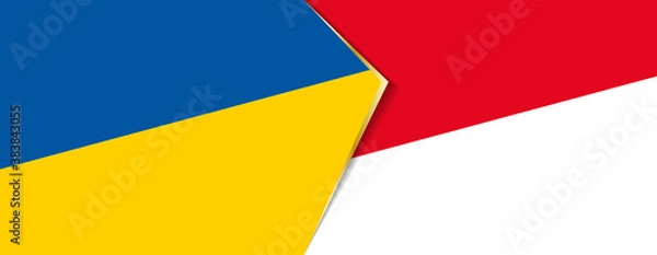 Fototapeta Ukraine and Indonesia flags, two vector flags.