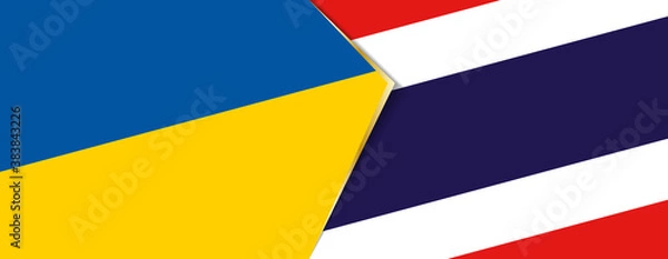 Fototapeta Ukraine and Thailand flags, two vector flags.
