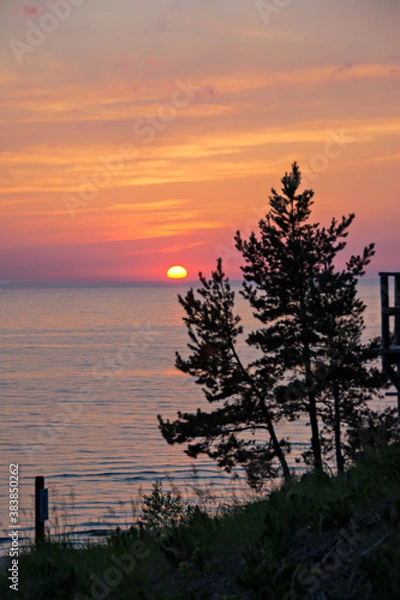 Obraz sunset on the lake