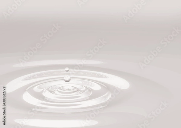 Obraz 雫で波紋が広がる透明の液体、水、背景素材