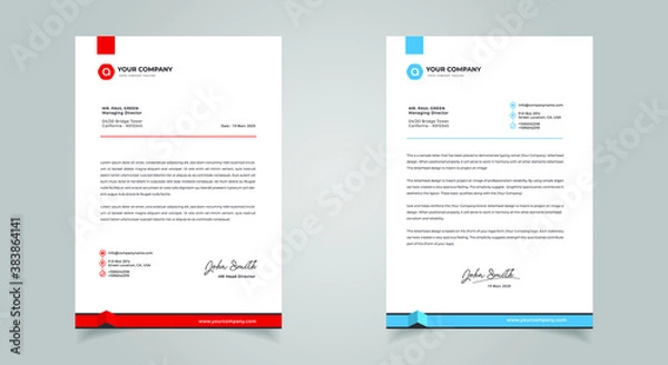 Fototapeta Abstract Letterhead Design Modern Business Letterhead Design Template

