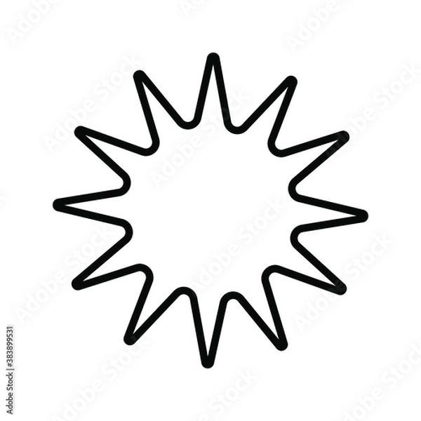 Fototapeta Black and white star icon with a different flat star style, vector illustration. eps 10