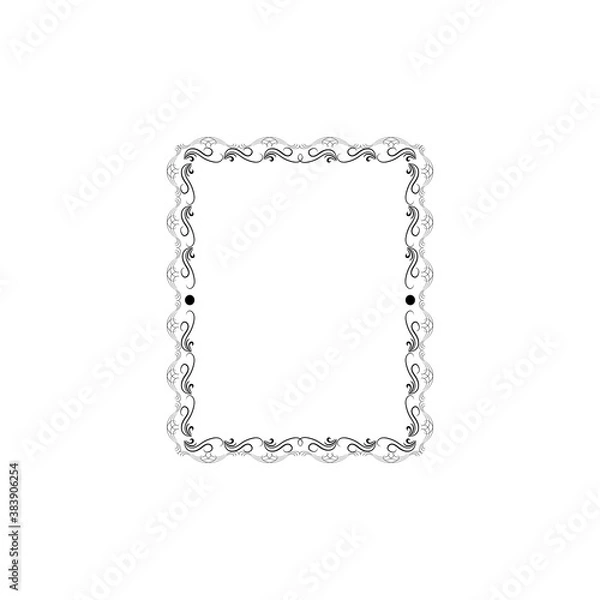 Fototapeta Frame with wavy line for pfoto. Vector.