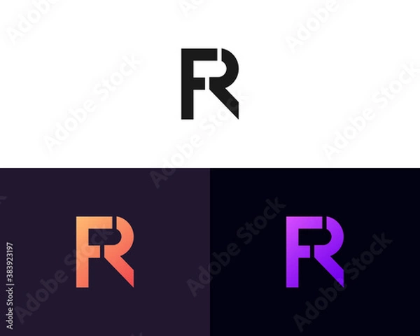 Obraz FR minimal and clean logo design template