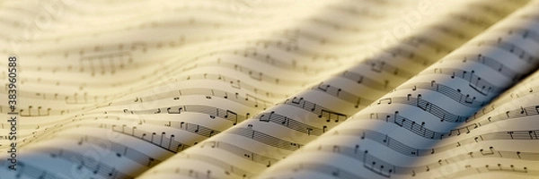 Fototapeta Abstract musical notes background; art concepts, original 3d rendering, RF illustration