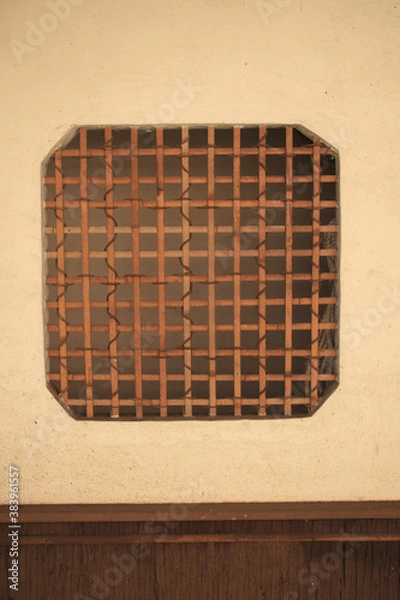 Fototapeta 土壁と格子窓