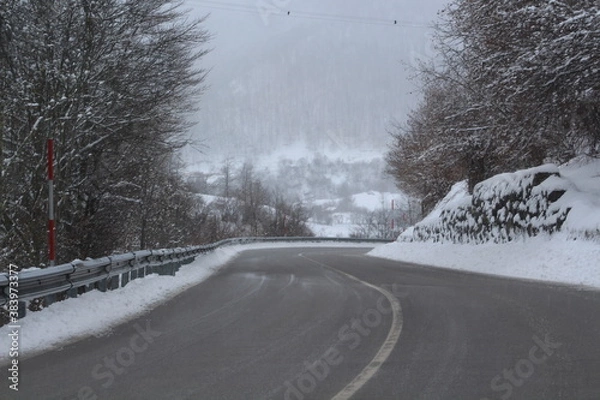 Obraz winter road in the snow