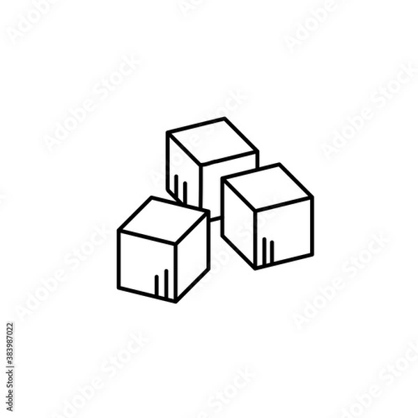 Fototapeta sugar cubes line style icon vector design