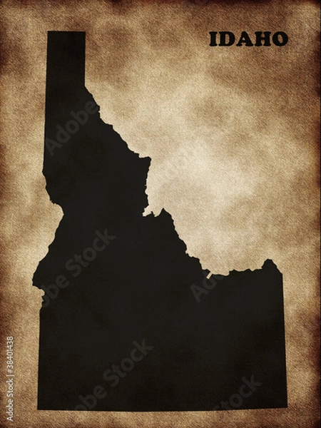 Fototapeta Map Idaho State on the old texture
