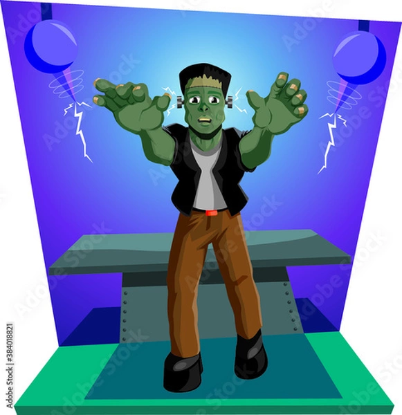 Obraz Frankenstein waking up for the first time
