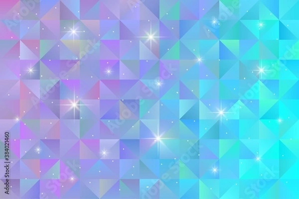 Fototapeta Geometric pattern background with blinked star light. Polygon wallpaper