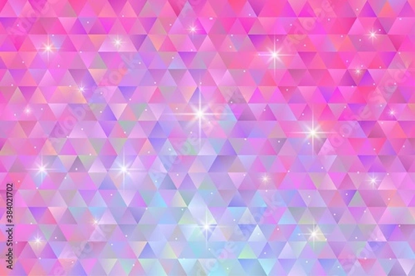 Fototapeta Geometric pattern background with blinked star light. Polygon wallpaper