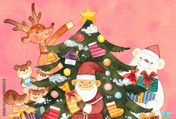 Obraz クリスマスカード(ピンク文字無し)