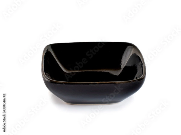Fototapeta empty black bowl an isolated on white background