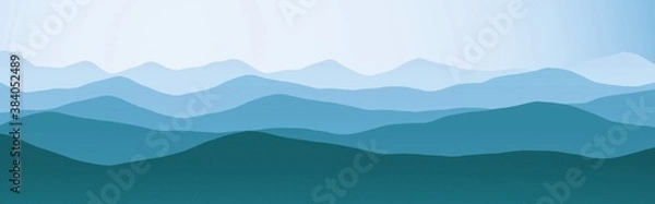 Obraz cute hills peaks at time when everyone sleeps digitally made background illustration
