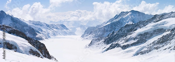 Obraz Wielki lodowiec Aletsch Alpy Jungfrau Szwajcaria
