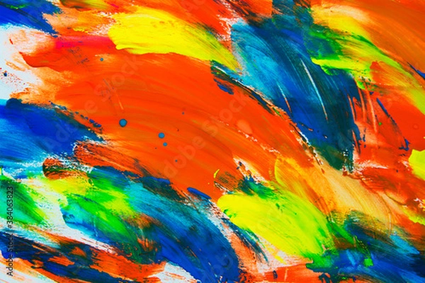 Obraz Multi-colored watercolor with different brush strokes