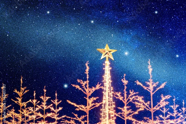 Fototapeta イルミネーションと光る星