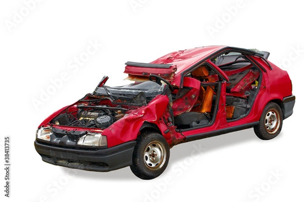 Fototapeta damaged car