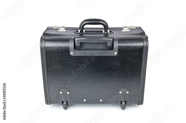 Fototapeta Black briefcase isolated on the white