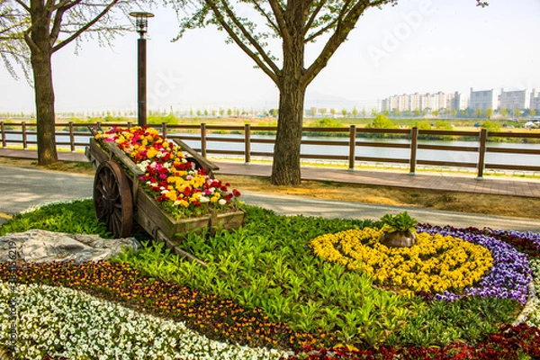 Obraz 도시 강변의 정원