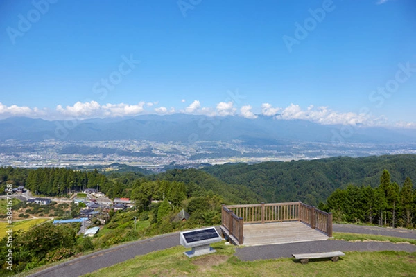 Obraz 夏の福島てっぺん公園から中央アルプスを望む 長野県 豊丘村