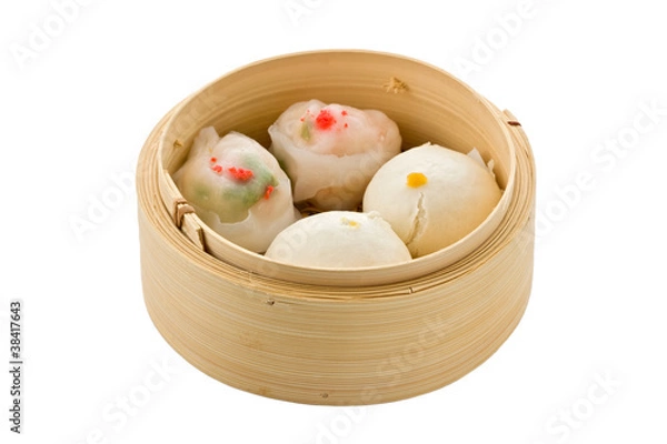Obraz Dim Sum in Bamboo Steamer