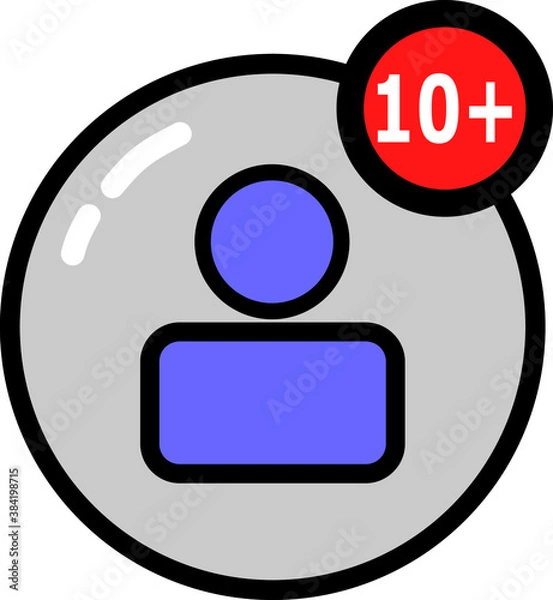 Fototapeta 3d symbols and icon follow for social media that receive notification, Vector like for website and mobile app and design material