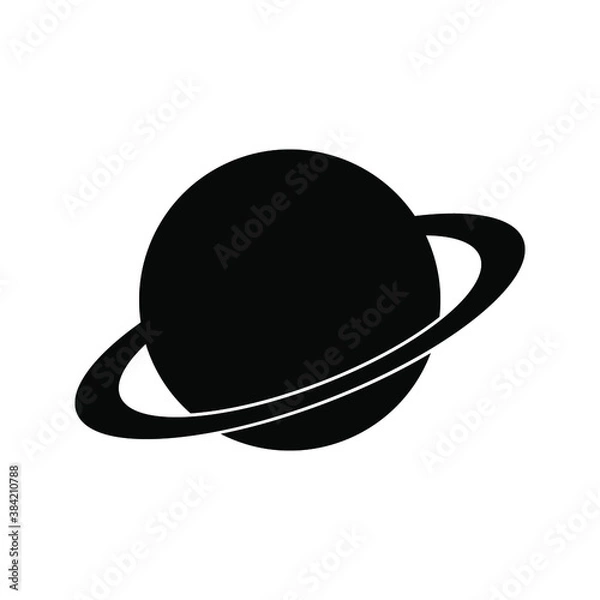 Obraz Planet Saturn with planetary ring system flat vector icon for astronomy apps and websites. eps 10