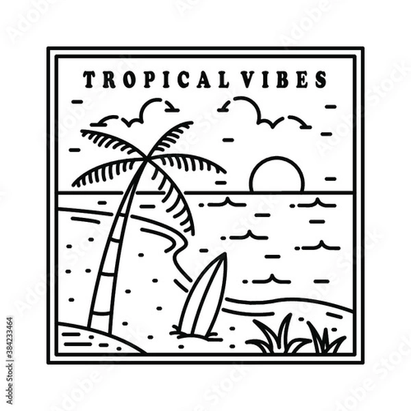 Obraz beach schene badge design