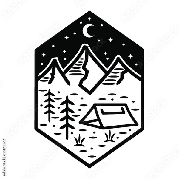 Obraz camping badge design