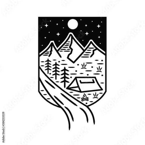 Obraz camping badge design