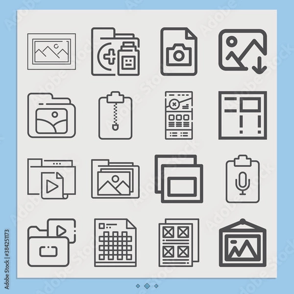 Fototapeta Simple set of indian file related lineal icons.