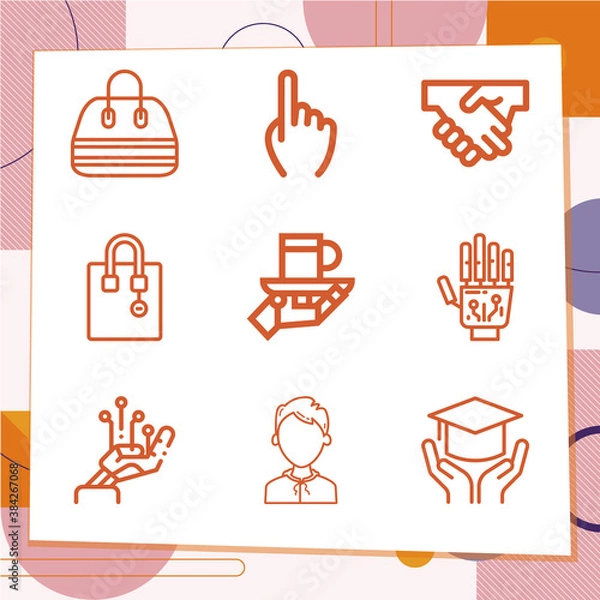 Obraz Simple set of 9 icons related to pass on
