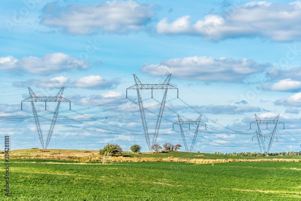 Fototapeta High voltage lines