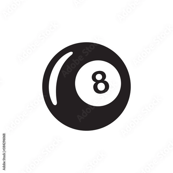 Obraz Billiard ball flat icon design vector