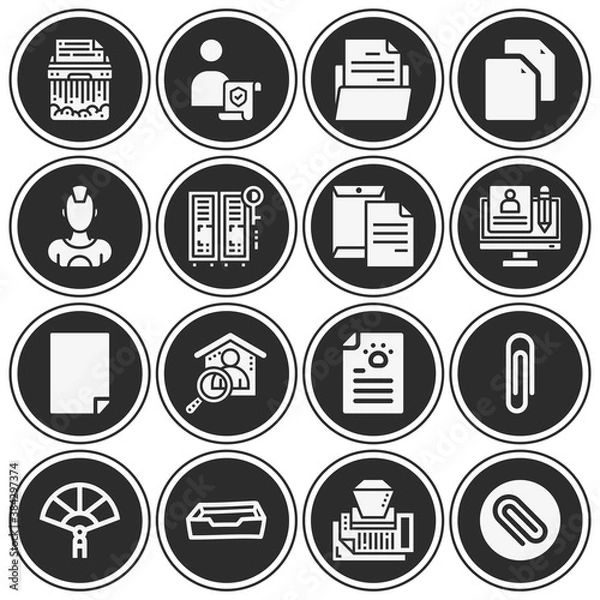 Fototapeta 16 pack of news article  filled web icons set
