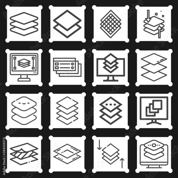 Obraz 16 pack of strata  lineal web icons set