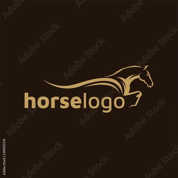 Obraz Luxury horse logo formed with simple and modern shape. Vector illustration