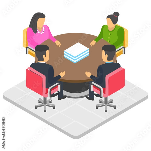 Fototapeta 
People around table portraying concept of conference or meeting
