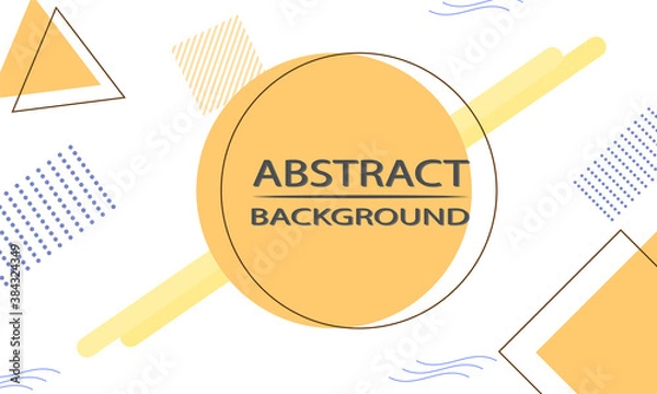 Fototapeta Geometric abstract template design background vector. White and yellow colour backdrop.