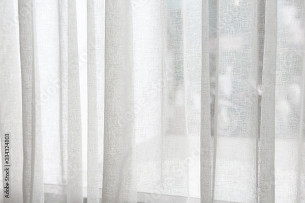 Obraz A White curtain textural background on window.