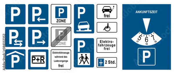 Obraz Sammlung aus Parkzeichen.