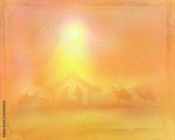 Obraz Birth of Jesus in Bethlehem - abstract card