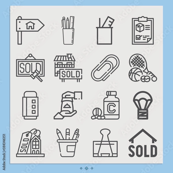 Fototapeta Simple set of shipped related lineal icons.