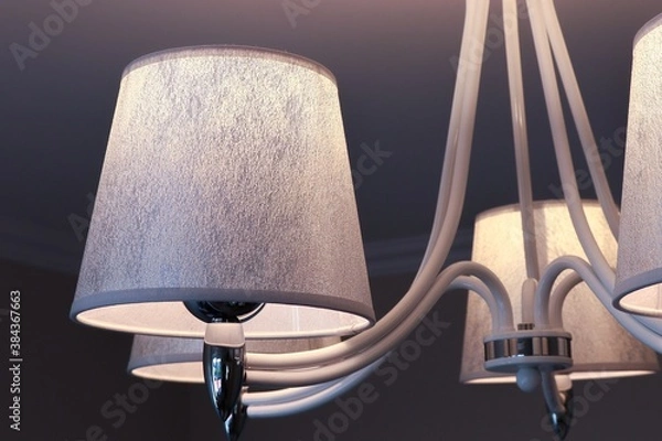 Obraz Silver lampshade with bulb