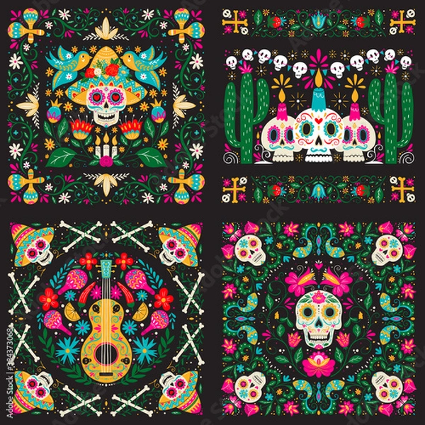 Obraz Dia de Los Muertos, Day of the Dead or Mexico Halloween