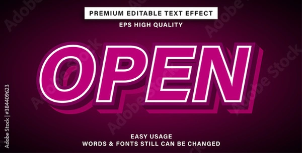 Fototapeta Text effect open