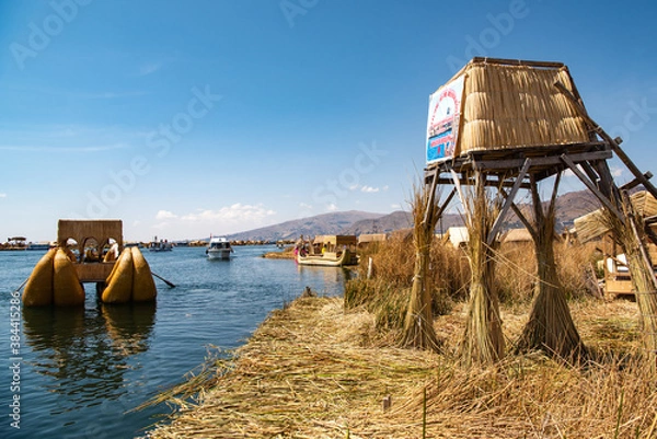 Obraz ペルー、チチカカ湖のウロス島
